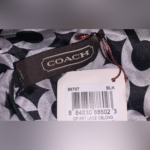 COACH VINTAGE OBLONG OP ART LACE SCARF - Picture 5 of 5